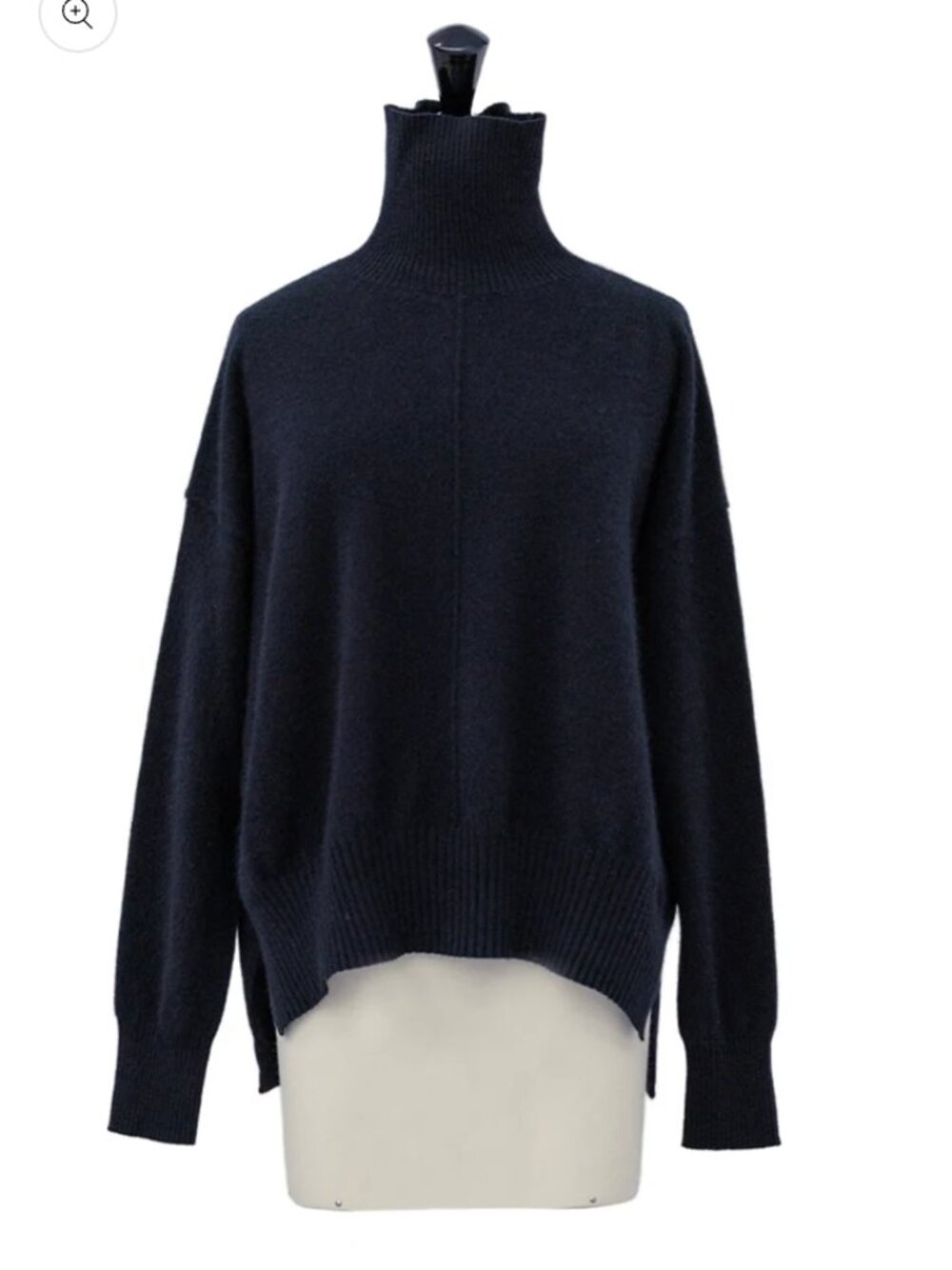 C.T. Plage high neck side slit dark navy sweater - NWT - retail price $345